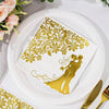 Wedding Napkins -100 Gold-Plated Cocktail Napkins For Weddings, Soft And Absorbent Wedding Napkins, Bridal Shower Napkins, Beverage Napkins, Dessert Wedding Napkins (1)