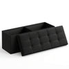 SONGMICS 43 Inches Folding Storage Ottoman Bench, Ottoman Foot Rest, End Of Bed Bench, Storage Chest, Load 660 Lb, For Living Room, Bedroom, Entryway, Ink Black Back To School Dormitory Storage