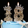 1pc Elegant Princess Bow Birthday Candle With Glittery Crown Cake Topper - Golden Number Candle Suitable For Girls Birthday, Wedding, Proposal, Christmas