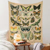 Vintage Butterfly Tapestry, Long Vertical Wall Hanging Reference Illustrative Botanical Tapestries For Bedroom Aesthetic Floral Tapistry Botanical Plants Tapestry Wall Hanging Cute Bedroom Decor(30x40inch/40x60inch/51x60inch/60x80inch)